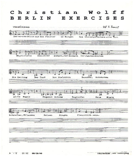 Christian Wolff: Berlin Exercises { Record }