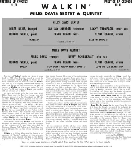 Miles Davis All Stars- Walkin' (original Jazz Classics Series) ( LP )