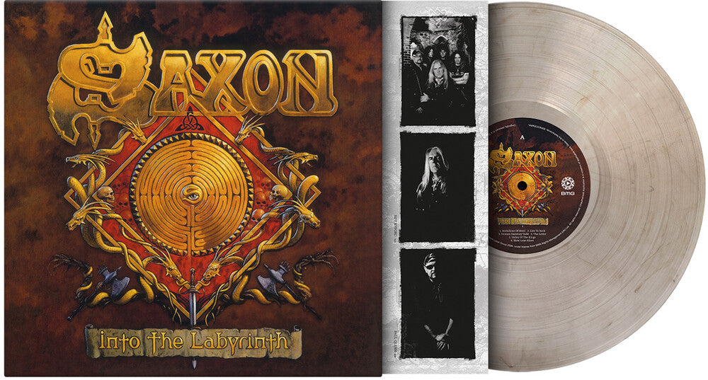 Saxon- Into The Labyrinth - Limited 180-Gram Crystal Clear & Black Marble Colored Vinyl ( LP )