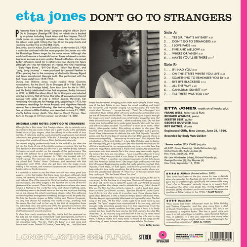 Etta Jones: Don't Go To Strangers - 180-Gram Pink Colored Vinyl - VINYL