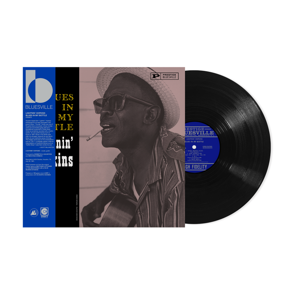 Lightnin' Hopkins- Blues In My Bottle (Bluesville Acoustic Sounds Series) [180g Black Vinyl - paper wrapped jacket] ( LP )