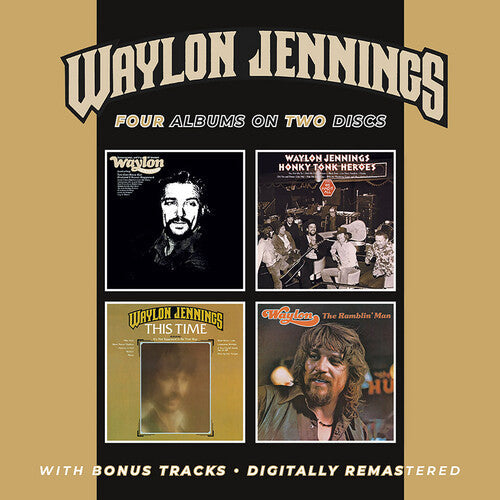 Waylon Jennings: Lonesome, On'ry & Mean / Honky Tonk Heroes / This Time / The Ramblin' Man + Bonus Tracks - COMPACT DISCS