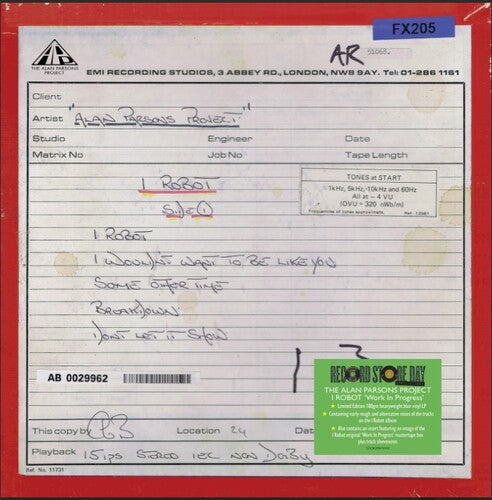 Alan Parsons- I Robot (work In Progress) -RSD25 ( LP )