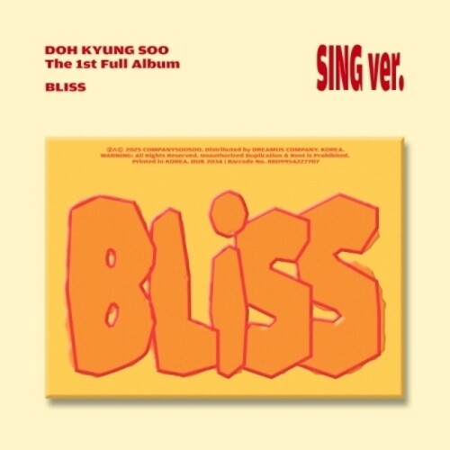 D.O.: Bliss - Sing Version - 56pg Photobook, Paper Sleeve, Lyric Card Set, Playlist Bookmark, Tattoo Sticker, Invitation Card, Magnet, 2 Selfie Photocards, Folded Poster, Ticket + Paper Bracelet - CD