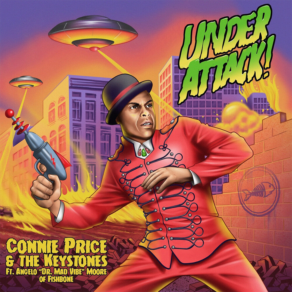 Connie Price & The Keystones ft. Angelo Moore of Fishbone- Under Attack! b/w Under Attack! (Professor Shorthair Remix) [Purple & Green Splatter] ( LP )