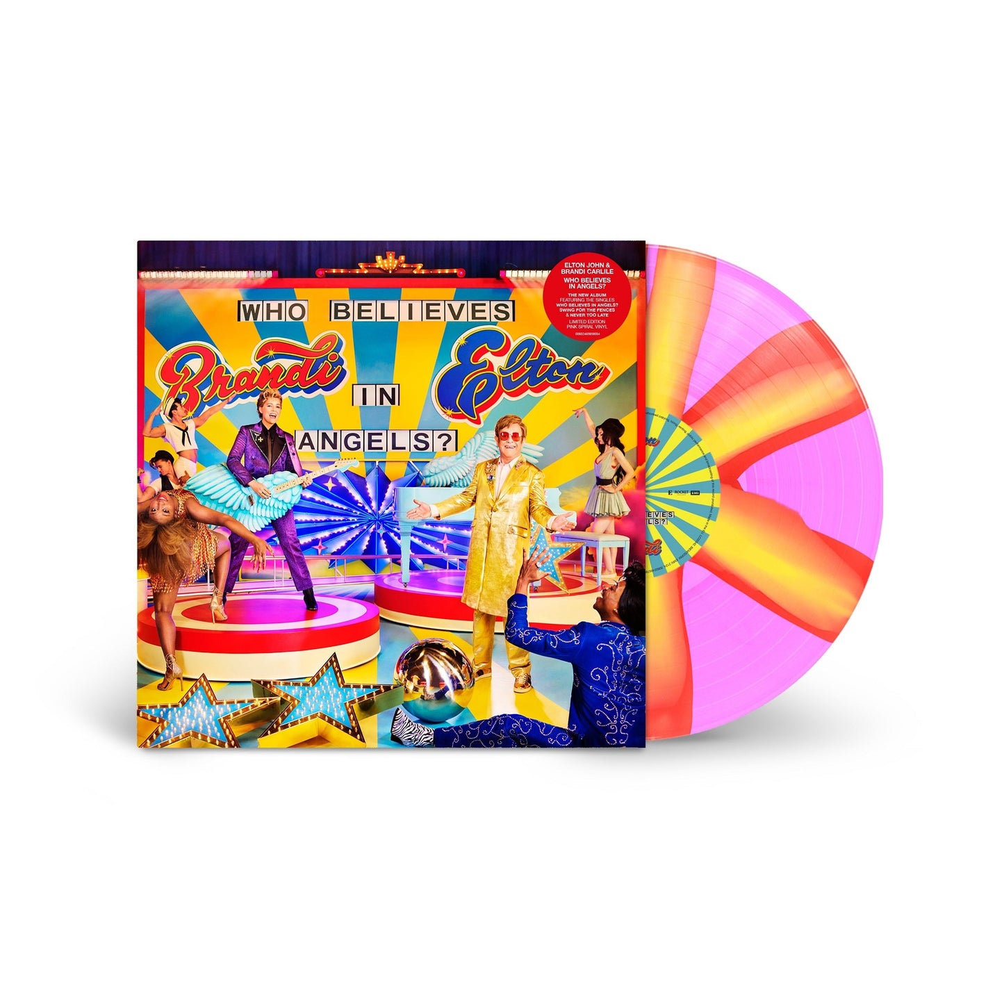 Elton John & Brandi Carlile- Who Believes in Angels? [Pink Spiral LP] (Indie Exclusive Vinyl) ( LP )