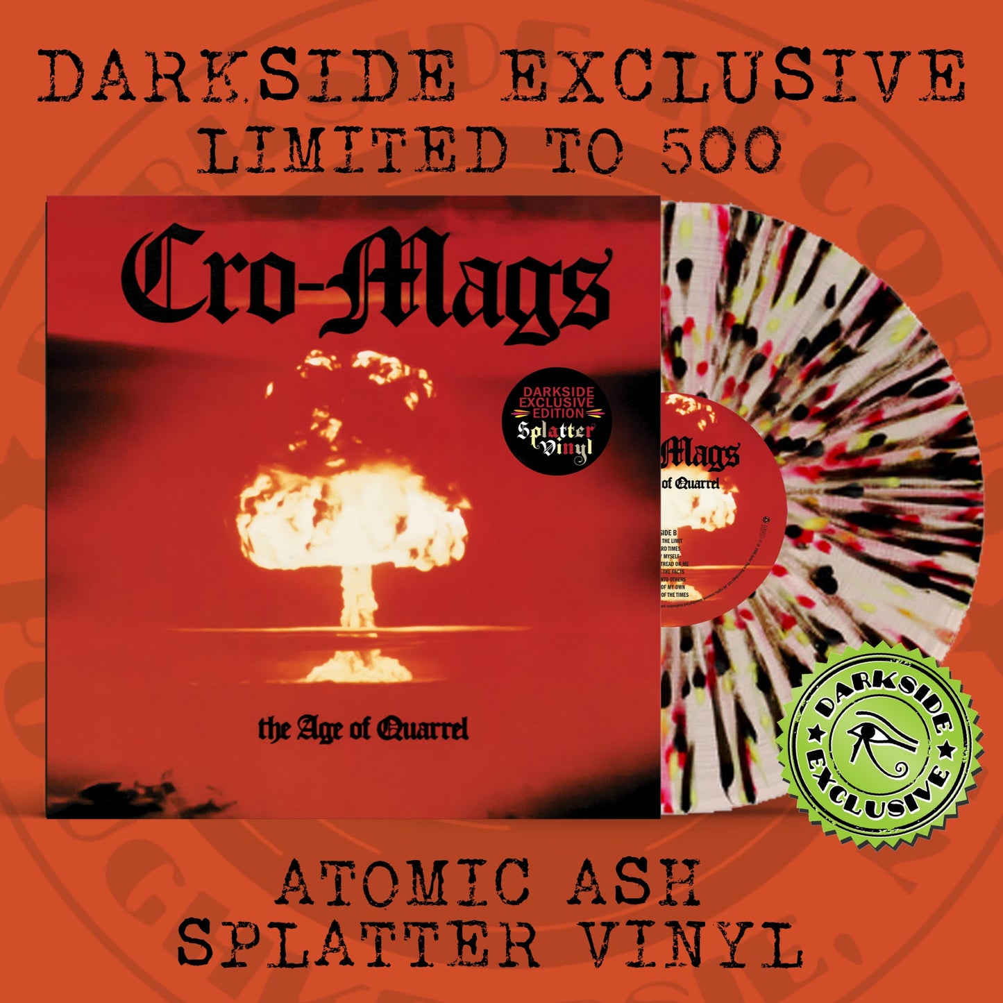 Cro-Mags- Age Of Quarrel (Darkside Exclusive Atomic Ash Splatter Vinyl) ( LP )