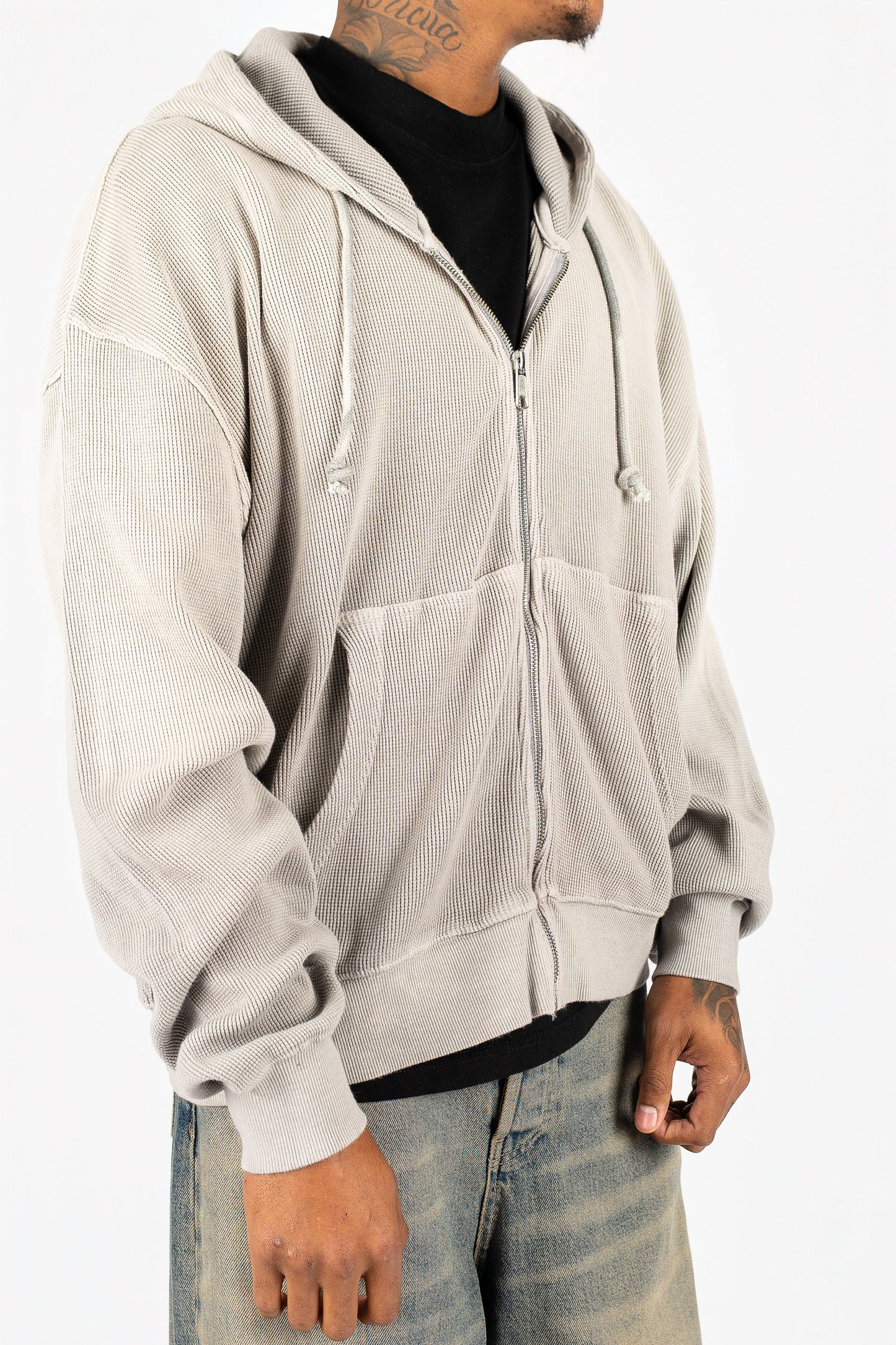 Sun-Dried Waffle Knit Baby Zip Up