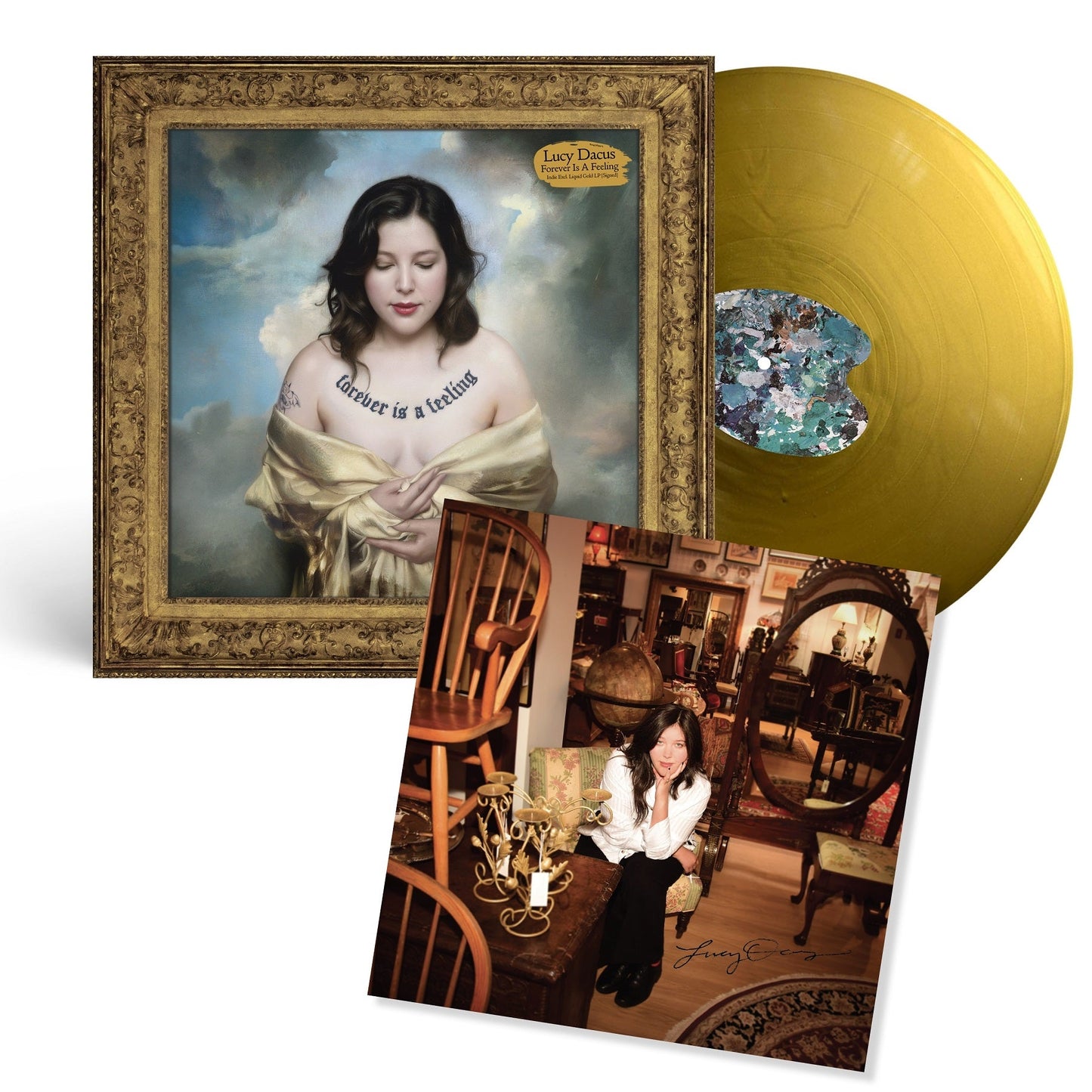 Lucy Dacus- Forever Is A Feeling [Liquid Gold LP] [Signed Insert] (Indie Exclusive Vinyl) (DAMAGED) ( LP )