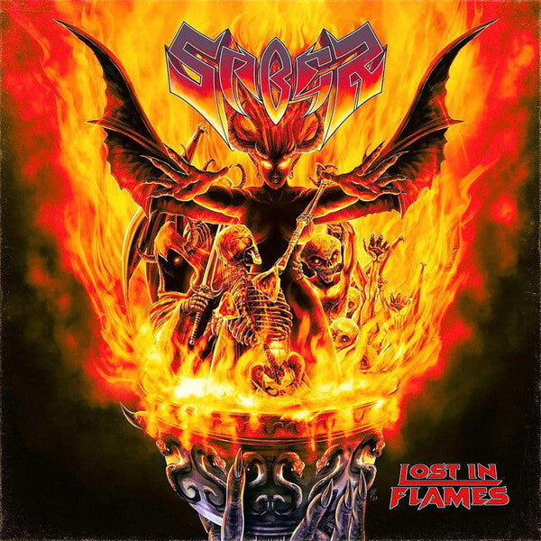Saber- Lost In Flames - Burning Orange Marble Vinyl ( LP )
