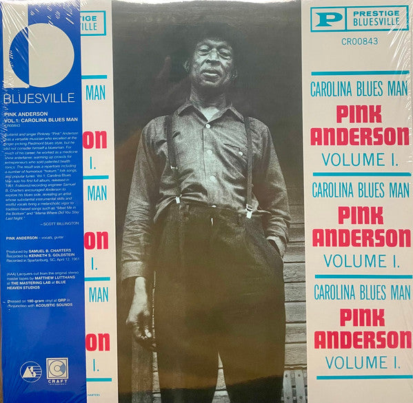 Pink Anderson- Vol. 1: Carolina Blues Man (Bluesville Acoustic Sounds Series) ( LP )