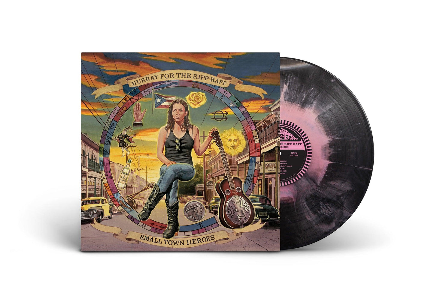 Hurray For The Riff Raff- Small Town Heroes [Pink Acid Wash Vinyl] ( LP )