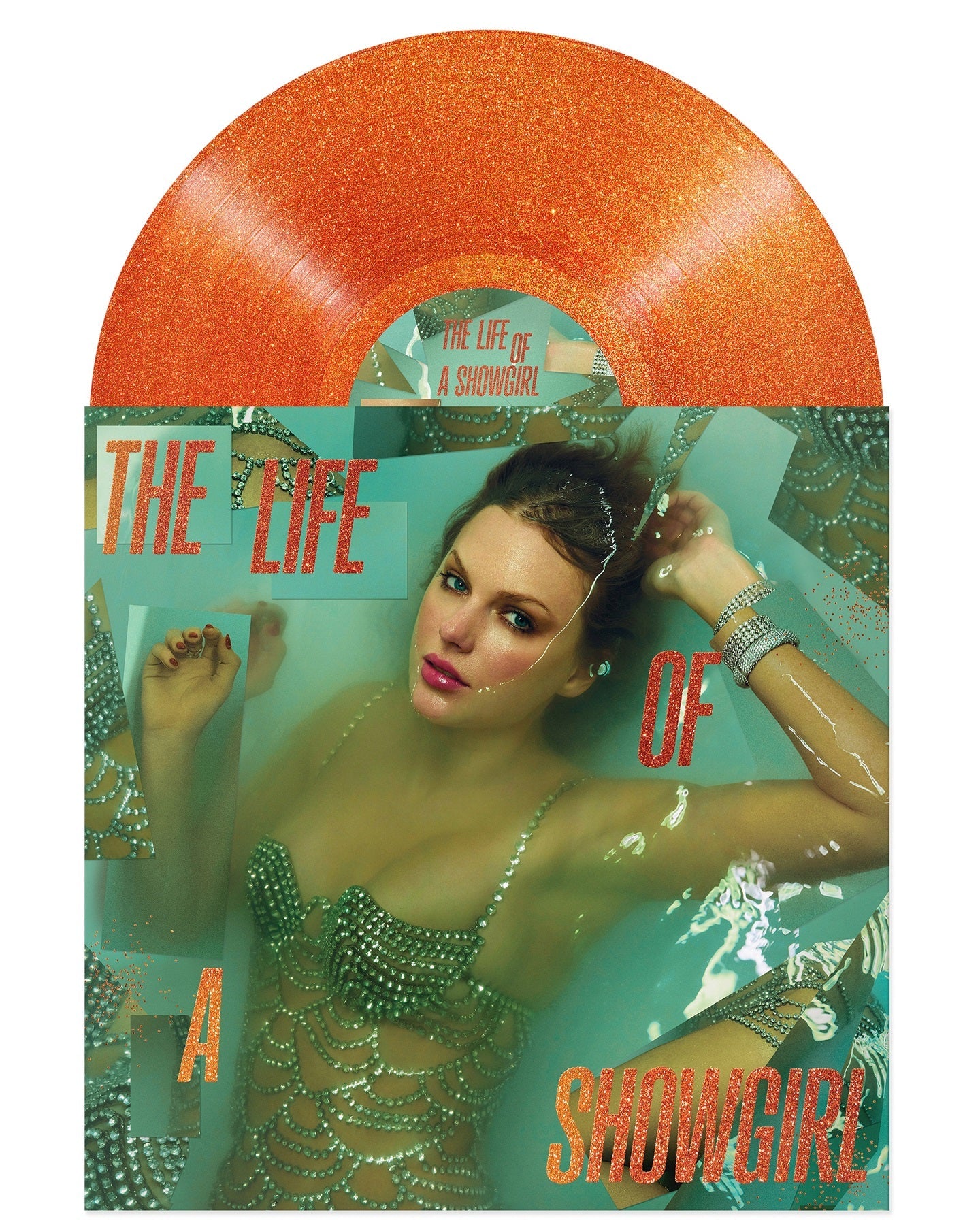 Taylor Swift- The Life of a Showgirl [Sweat and Vanilla Perfume Portofino Orange Glitter Vinyl] (DAMAGED) ( LP )
