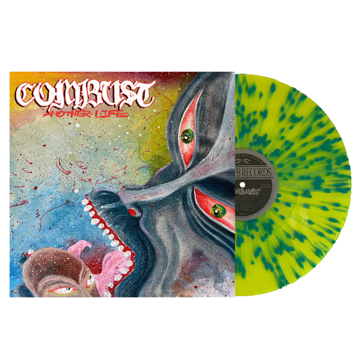 Combust- Another Life (Highlighter Yellow w/Sky Blue Splatter Vinyl) ( LP )